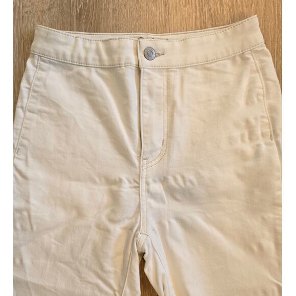 We The Free White High Rise Flare Jeans Sz 26 Distressed Raw Hem - Picture 3 of 4